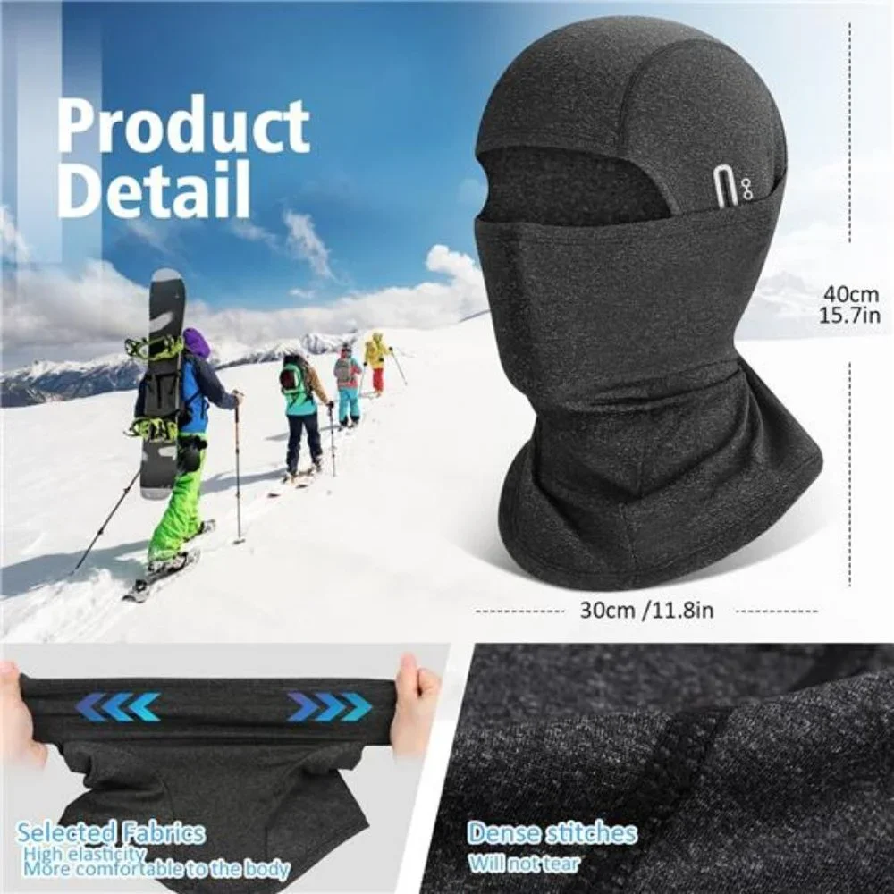 2Pcs Windproof Thermal Face Mask Cold Weather Scarf for Cycling Skiing Climbing